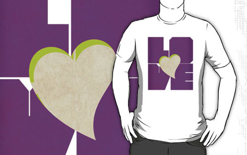 Love With Heart In Purple Type