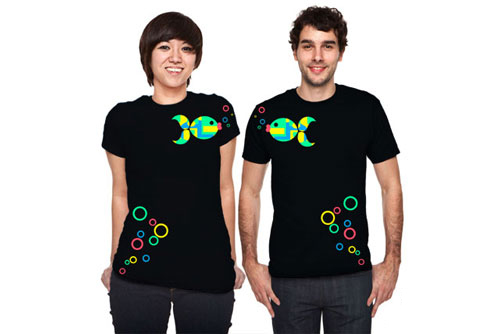 Cotton Black Soulmate Printed Couple T Shirt Set