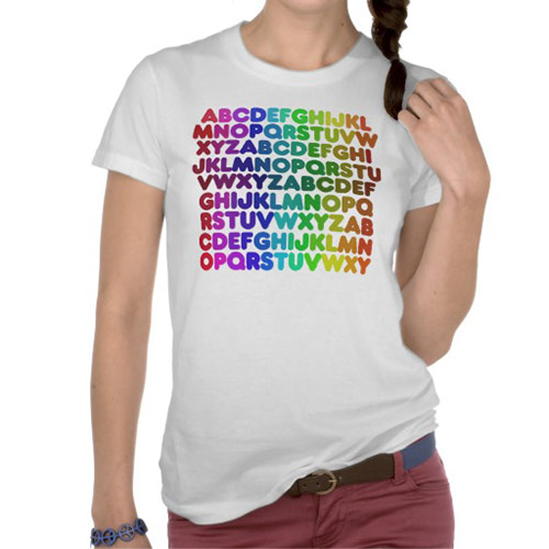 Colorful Alphabet for a Teacher Tees